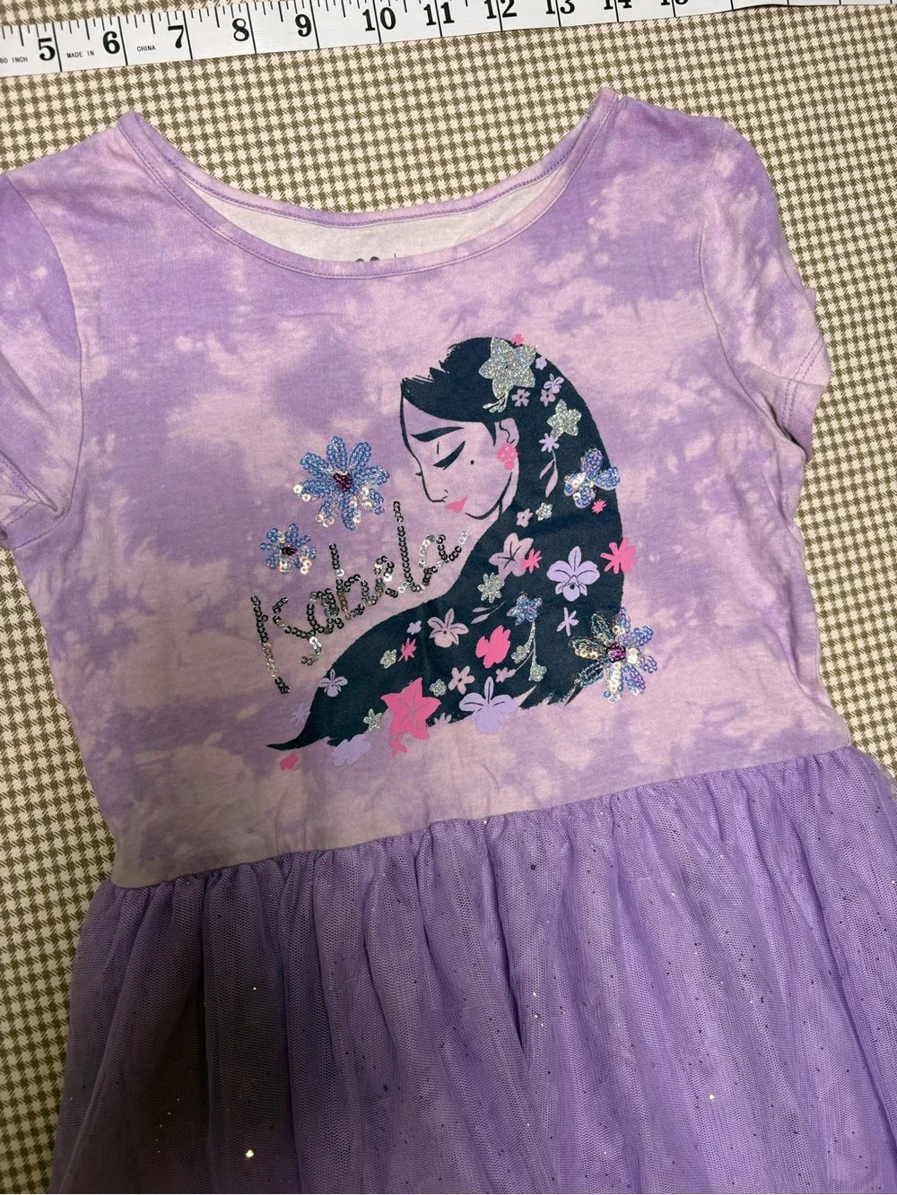 Disney Jumping Beans Isabela Encanto Purple Tulle Dress Girls Size 7